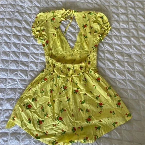 Urban Outfitters Laney  Yellow Floral Romper - Picture 8 of 12
